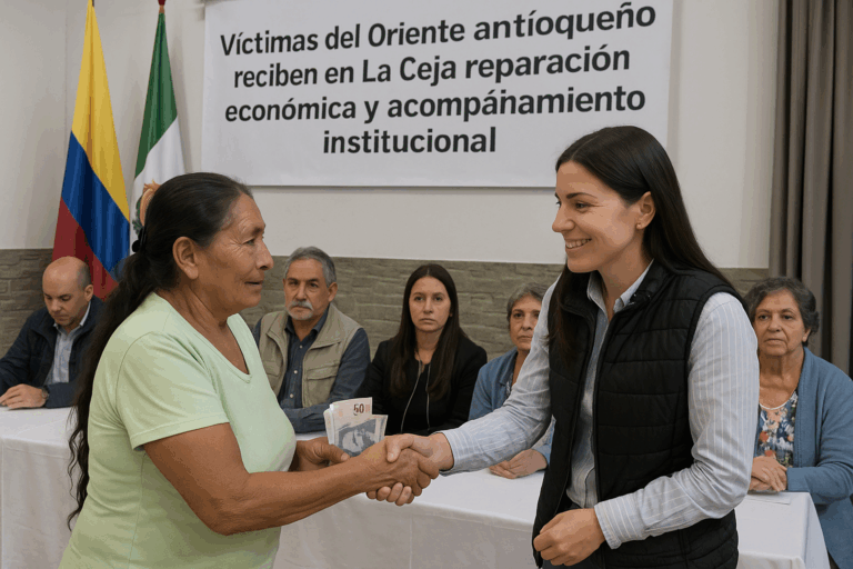 Víctimas del Oriente antioqueño reciben en La Ceja reparación económica y acompañamiento institucional