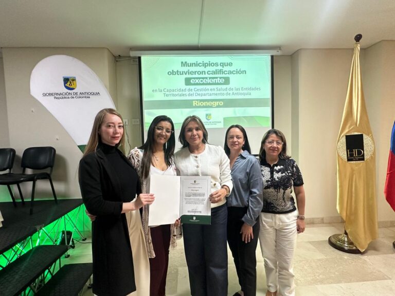 Rionegro es reconocido como municipio de excelencia en gestión en salud por la Gobernación de Antioquia