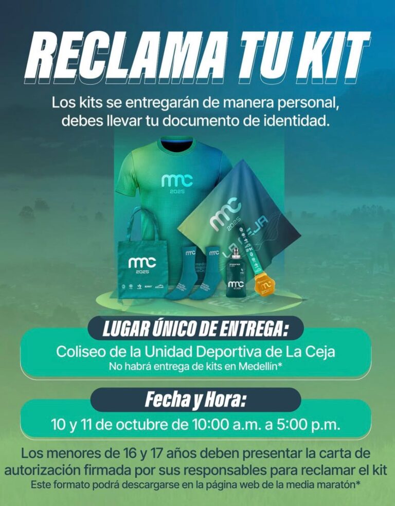 Cierran las inscripciones y este viernes 10 inicia la entrega de kits de la Media Maratón Internacional de La Ceja 2025