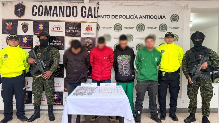 Capturan a 8 personas en Marinilla por actos ilícitos y tráfico de estupefacientes